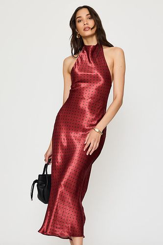 Robe midi à bretelle tour de cou en satin en taille: Uk 8 - By Anthropologie - Modalova