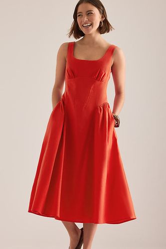 Robe midi sablier en coton-lin Livy en taille: Uk 8 - By Anthropologie - Modalova