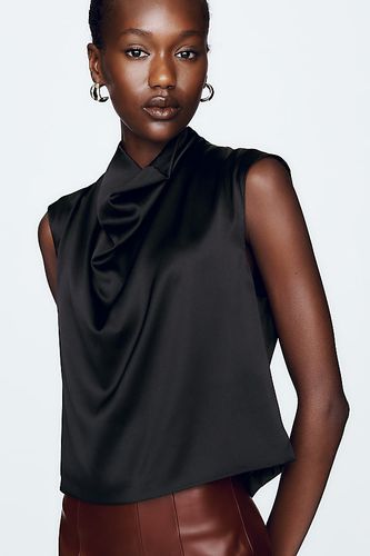 Haut à col bénitier en soie extensible en taille: XS - By Anthropologie - Modalova
