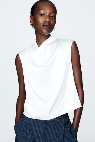 Haut à col bénitier en soie extensible taille: M - By Anthropologie - Modalova