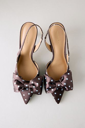 Escarpins à bride arrière en satin à pois avec naud taille: 36 - By Anthropologie - Modalova