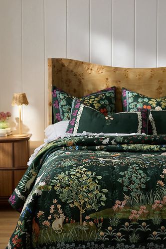 Couvre-lit imprimé en coton flammé Aerith taille: Eu kng qlt chez - Anthropologie - Modalova