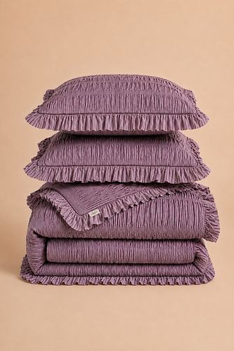 Parure de lit en coton à micro-rayures avec volants en taille: Sk duvet chez Anthropologie - TBCo - Modalova