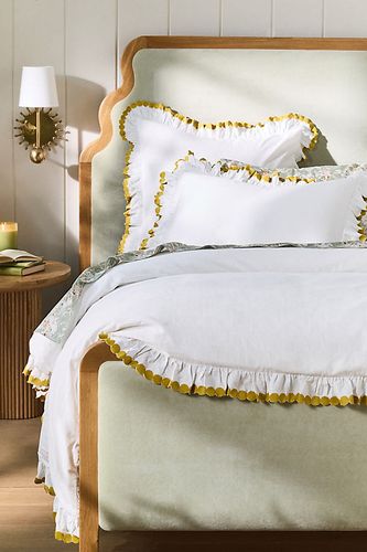 Housse de couette brodée en satin de coton Liet en White chez Anthropologie - Maeve - Modalova