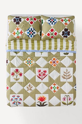 Collection de couvre-lits matelassés imprimés en voile de coton 100% en Green taille: Eu kng qlt chez - Anthropologie - Modalova
