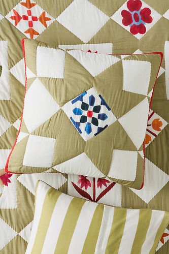 Housse de coussin imprimée en voile de coton en chez - Anthropologie - Modalova