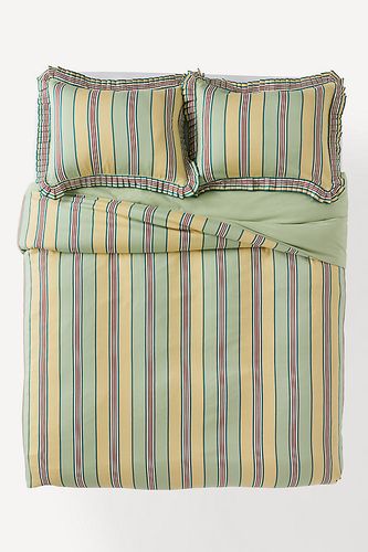 Housse de couette Juliet en coton teint en fil à rayures avec bordure à volants taille: Eu kng dvt chez - Anthropologie - Modalova