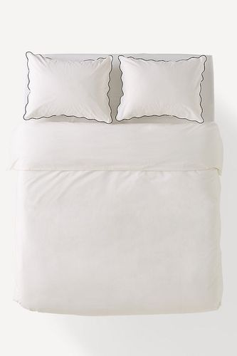 Housse de couette en coton à bord festonné Marrow en Black taille: Eu kng dvt chez - Anthropologie - Modalova