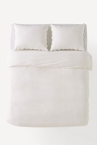 Housse de couette en coton à bord festonné Marrow en Blue taille: Eu kng dvt chez - Anthropologie - Modalova