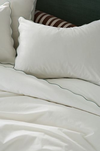 Housse de couette en coton à bord festonné Marrow en Blue taille: Sk duvet chez - Anthropologie - Modalova