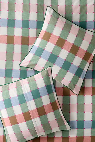 Housse de coussin en coton à carreaux teint en fil Willow chez - Anthropologie - Modalova