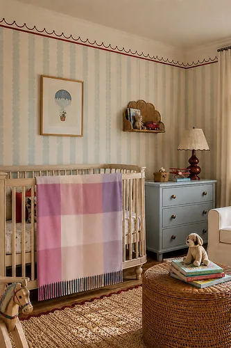 Couverture bébé à carreaux 100% laine d'agneau en chez Anthropologie - TBCo - Modalova