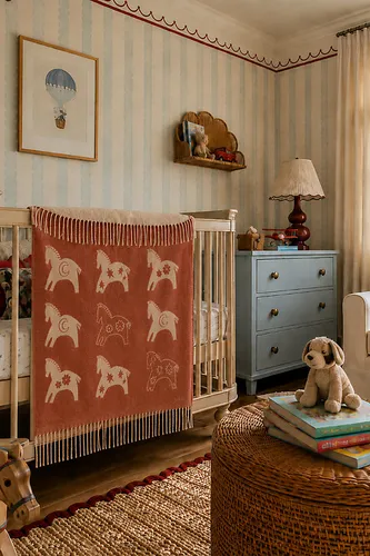 Couverture bébé en laine d'agneau 100% Rust Gallop en chez Anthropologie - TBCo - Modalova