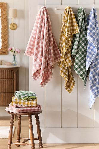 Serviette à main vichy en chez - Anthropologie - Modalova
