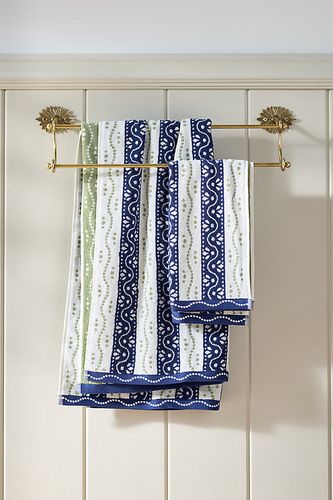 Collection de serviettes Ivy en coton tissé à rayures en Blue chez - Anthropologie - Modalova