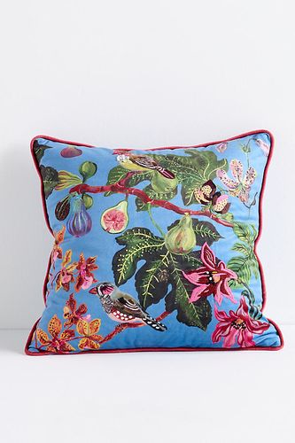 Nathalie Lete for Embroidered Velvet Cushion en Blue taille: 18" sq - Anthropologie - Modalova