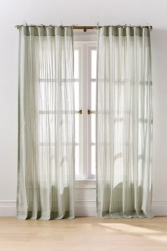 Rideau Transparent en Coton Dobby à Rayures et Attache en taille: 50" x 108" chez - Anthropologie - Modalova