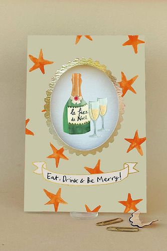 Carte de Noël Mangez, Buvez et Soyez Joyeux chez Anthropologie - Poet & Painter - Modalova