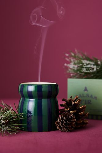 Bougie en céramique rayée sapin baumier Cabana chez Anthropologie - Paddywax - Modalova