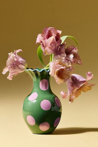 Vase bourgeon à pois Victoria en Green taille: Assorted chez - Anthropologie - Modalova