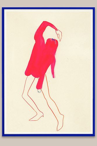 Illustration encadrée 30x40 The Pink Pose par Amelie Hegardt par chez Anthropologie - Paper Collective - Modalova