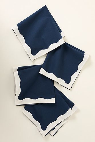 Serviettes de table Ruby à bordure festonnée, lot de 4 en Blue taille: Ccktl npkn chez - Anthropologie - Modalova