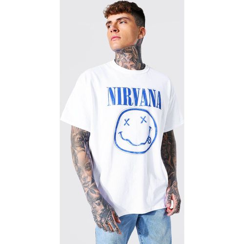 T-shirt oversize officiel Nirvana smiley - Boohooman - Modalova
