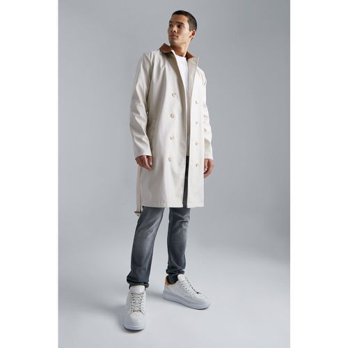 Trench croisé color block - Boohooman - Modalova