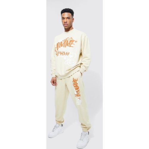 Survêtement oversize imprimé - Boohooman - Modalova