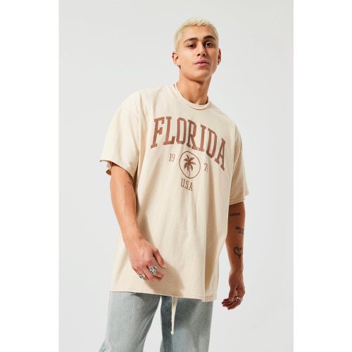 T-shirt oversize à slogan Florida - Boohooman - Modalova