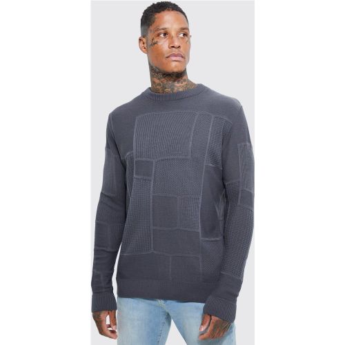 Pull patchwork en maille - Boohooman - Modalova