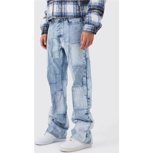 Jean flare ample effet patchwork - - 28R - Boohooman - Modalova