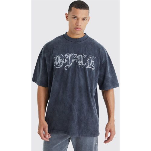 Tall - T-shirt oversize délavé en jean - Boohooman - Modalova