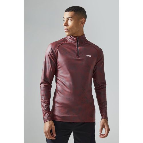 Top de sport cintré zippé imprimé - MAN Active - Boohooman - Modalova