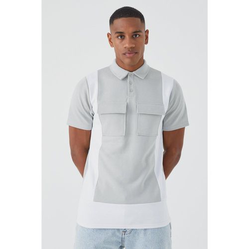 Polo cintré color block - Boohooman - Modalova