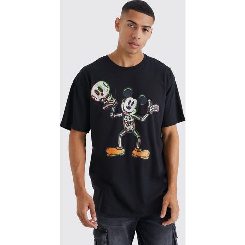 T-shirt oversize à imprimé Mickey squelette - Boohooman - Modalova