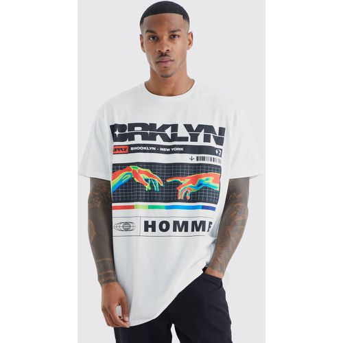 T-shirt oversize à imprimé Brooklyn - Boohooman - Modalova