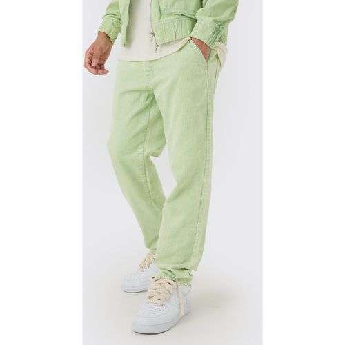 Relaxed Tapered Cord Trouser In Sage - - 28R - Boohooman - Modalova