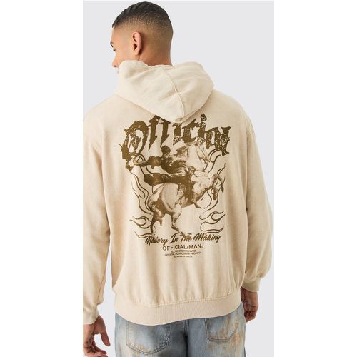 Oversized Acid Wash Official Graphic Hoodie - Boohooman - Modalova