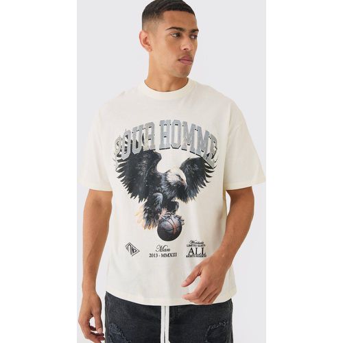 Oversized Eagle Varsity T-shirt - Boohooman - Modalova