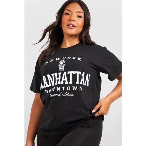 Grande Taille - T-Shirt Oversize À Slogan Manhattan - boohoo - Modalova