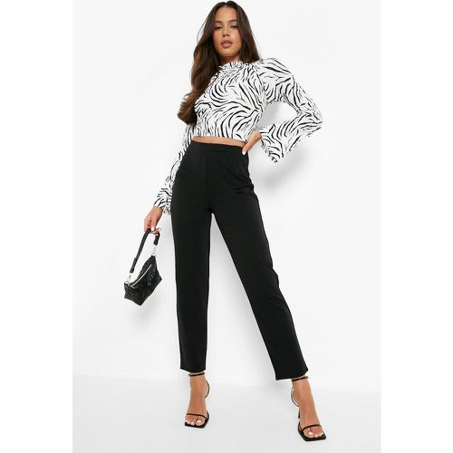 Pantalon Slim Taille Haute En Tissu Crêpe - boohoo - Modalova