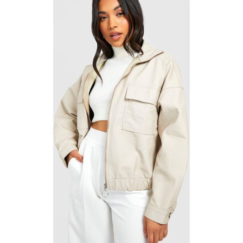 Petite" - Veste Utilitaire En Similicuir - boohoo - Modalova