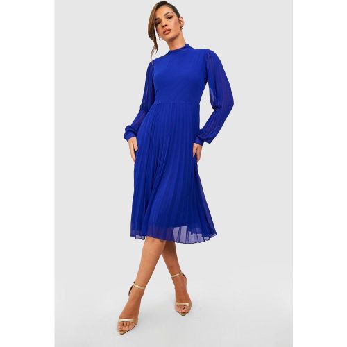 Robe Patineuse Mi-Longue Plissée - boohoo - Modalova