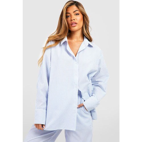 Chemise De Pyjama Rayée En Coton - boohoo - Modalova