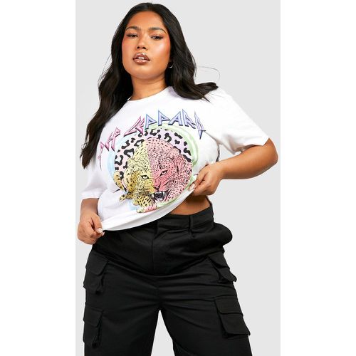 Grande Taille - T-Shirt Oversize Imprimé Def Leppard - boohoo - Modalova