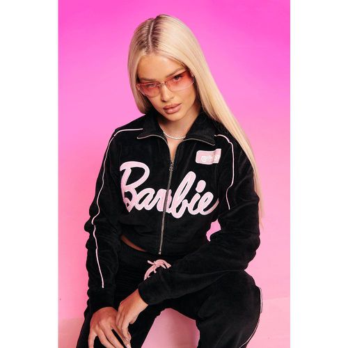 Barbie - Veste Courte En Velours - boohoo - Modalova