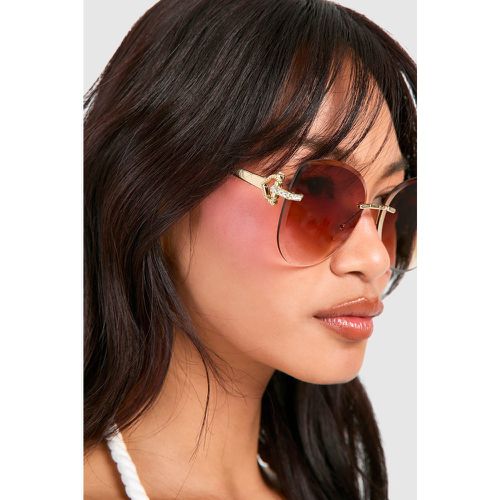 Frameless Tinted Frame Sunglasses - boohoo - Modalova