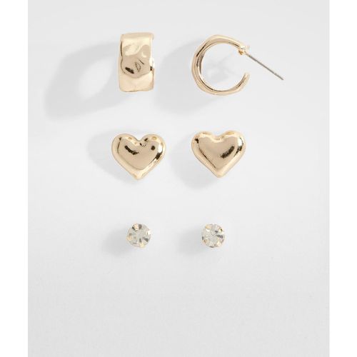 Heart Multipack Earrings - boohoo - Modalova