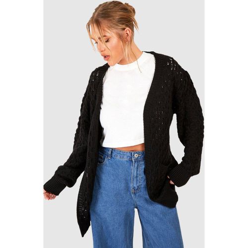 Grande Taille - Cardigan Oversize En Maille Crochet - boohoo - Modalova
